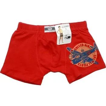 Trenýrky pro děti chlapecké LETADLO 605308 červené 773/264