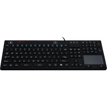 Klávesnice GETAC SK314-BL – Průmyslová silikonová antibakteriální klávesnice s touchpadem podsvícená, CZ, USB, IP68 SK314-BL