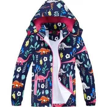 Dívčí bunda Dívčí šusťáková bunda nezateplená Kugo B2866, tmavě modrá (dětská jarní, podzimní bunda)