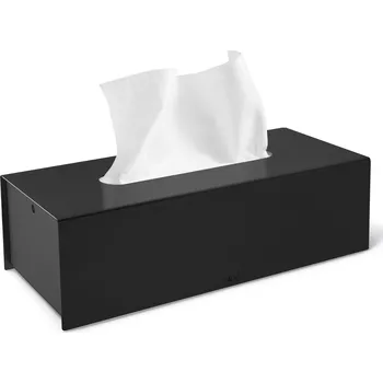 Sada koupelnových doplňků Box na kapesníky, černý práškový nerez, Puro ZACK