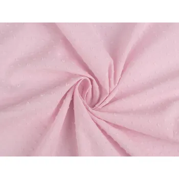 Bavlněná látka / plátno s nopky METRÁŽ - 4 růžová sv.