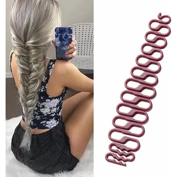 Ozdoba do vlasů Rybí cop - Hairagami pomůcka pro vytvoření účesu - hnědá