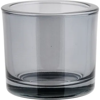 Svícen skleněný svícen kouřový malý NERO BLOMUS