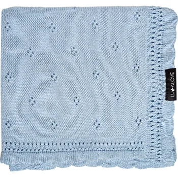 Dětská deka Lullalove Ažurková přikrývka DAISY Modrá