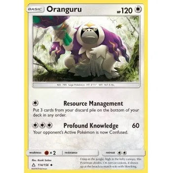 Volný čas Pokémon UPR 114/156 Oranguru - Ultra Prism Stav: Excellent, Verze: NORMAL