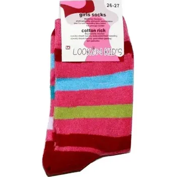 Dívčí ponožky klasické pro holky pruhy 7947 130/48
