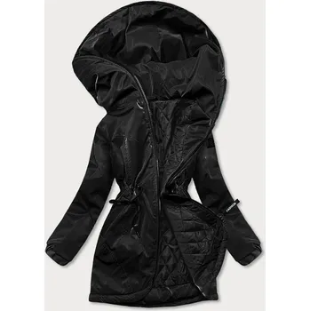 Dámská bunda Černá bunda pro ženy s kapucí OF42 SWEST, odstíny černé XXL (44) i392_20414-48