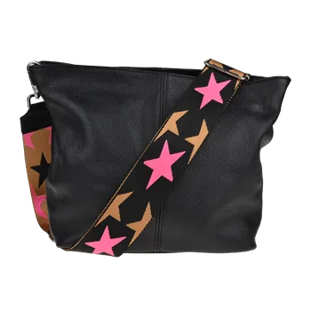 Kabelka NovaKabelka.cz Kožená italská crossbody kabelka Prisca Nera s přídavným popruhem IX