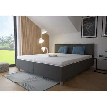 Postel BLANÁŘ NÁBYTEK, a.s. Čalouněná dvoulůžková postel OREGON - šedá ROZMĚR: 160 x 200 cm