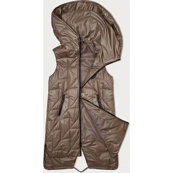 Dámská vesta Tmavě béžová prošívaná dámská vesta s asymetrickou spodní částí SWest (B8237-101), odstíny béžové XL (42) i392_23243-53