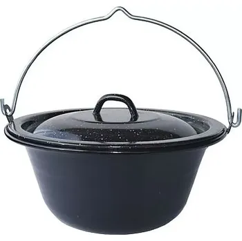 Outdoor vaření Gulášový kotlík smaltovaný 30 l s poklicí s klasickým madlem