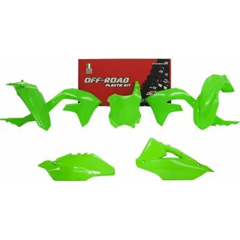 RACETECH kompletní plasty KAWASAKI KXF 450 19, barva zelená fluo (tabulka) (KA227AFLU)