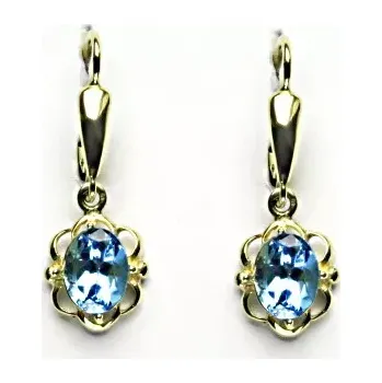 Náušnice Zlaté náušnice, přírodní topaz swiss, žluté zlato, NK 1140/20