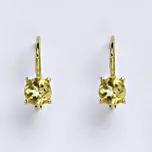 Zlaté náušnice, přírodní citrín pálený, žluté zlato - NK 1251