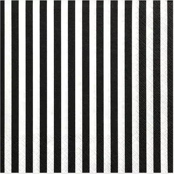 Papírové ubrousky "Černé proužky" 20ks