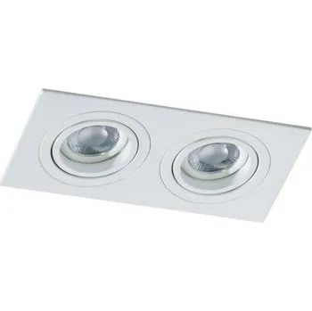 Bodové svítidlo Stropní bodové zápustné svítidlo AZzardo Caro 2 Square white AZ2436 GU10 2x40W IP20 17,4cm bílé