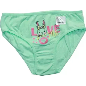 Dívčí spodní kalhotky potisk LOVE Králíček 6697 zelené