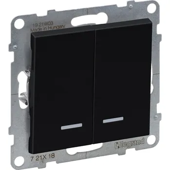 vypínač LEG 721418 SUNO ČER. PŘEPÍNAČ Č.6+6 PODS.