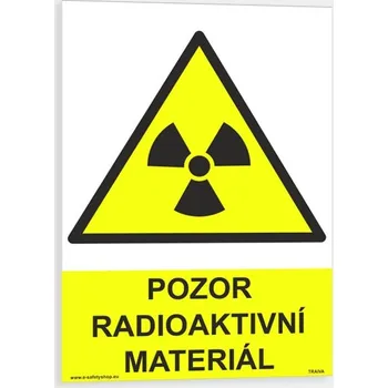 Pozor radioaktivní materiál Samolepka 148 x 210 mm (A5) tl. 0.1 mm - Kód: 13473
