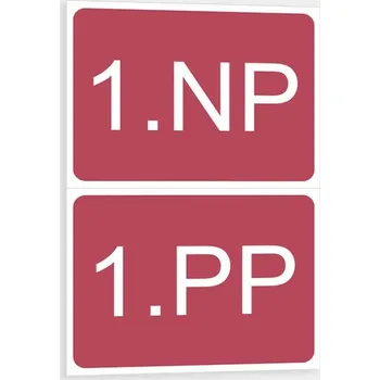 Informační tabulka Označení podlaží - poschodí 1NP Plast 210 x 148 mm (A5) tl. 0.5 mm - Sada označení 3 ks 1PP - 2NP - Kód: 02904