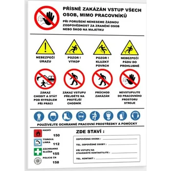 Značení Banner - Zemní práce bezpečnostní banner 670 x 1000 mm tl. 1 mm - Kód: 04632