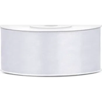 Svatební dekorace Stuha saténová bílá 25 mm, délka 25 m