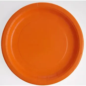 Talíř EKO Talířky papírové - oranžové 23cm 8ks