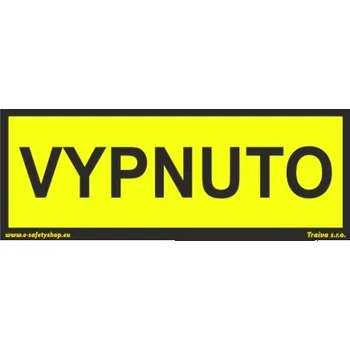 Vypnuto Samolepka 75 x 25 mm tl. 0.1 mm - arch 24 ks - Kód: 10461