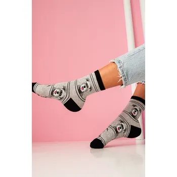 Dámské ponožky Milena ponožky dámské 0200 knírač - černá, 37-41