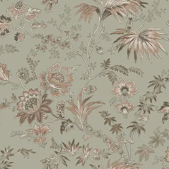 Tapeta Zelená vliesová květinová tapeta na zeď, 139297, Vintage Flowers, Esta Home