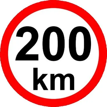 Dopravní značení Omezení rychlosti – 200 km/hod retroreflexní Samolepka ∅ 150 mm - 200 km/hod - Kód: 16884