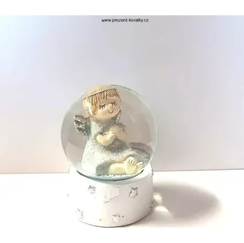 Vánoční dekorace Sněžítko s andílkem - hvězdy 9 cm