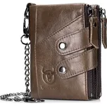 Bullcaptain kožená peněženka s řetízkem Thurid Hnědá BULLCAPTAIN 97k-cube