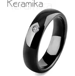 NUBIS® KM1010-6 Dámský keramický prsten černý, šíře 6 mm - velikost 50 - KM1010-6-50