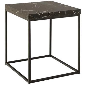 Konferenční stolek ALFA 1, stolek konferenční 40x40x45cm, černý lak / černý mramor