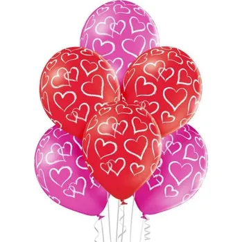 Balónek Latexové balonky srdíčka - 6 ks