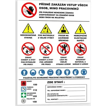 Značení Banner - Stavba, bezpečnostní označení 670 x 1000 mm tl. 1 mm - Kód: 04633