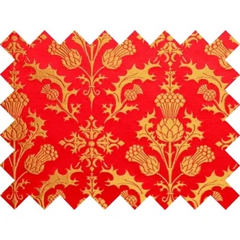 HEDVA ČESKÝ BROKÁT Vzorek brokátu 5x10cm 51056 BODLÁK červená | 53