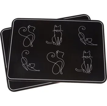prostírání Prostírání kočičky černé, korek set 2 ks