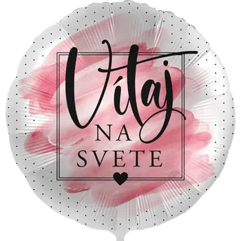 Balónek Foliový balonek Vítaj na svete SK - ružový 43 cm