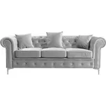 Kondela Luxusní rozkládací 3-sed, světle šedá Velvet látka, ROMANO