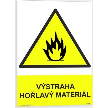 Výstraha hořlavý materiál Plast 148 x 210 mm (A5) tl. 0.5 mm - Kód: 13623