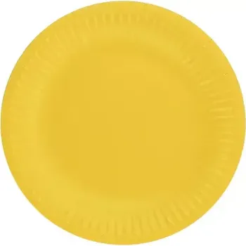 Talíř EKO Talířky papírové - žluté 18cm 6ks