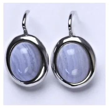 Náušnice Stříbrné náušnice, přírodní chalcedon, NK 1453