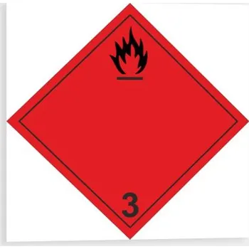 Nebezpečí požáru (hořlavé kapaliny) č.3 A Značení ADR Samolepka 100 x 100 mm tl. 0.1 mm - Kód: 02940
