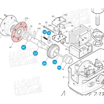 Pohon brány Came 119RIBZ006 hřídel pro pohon BZ