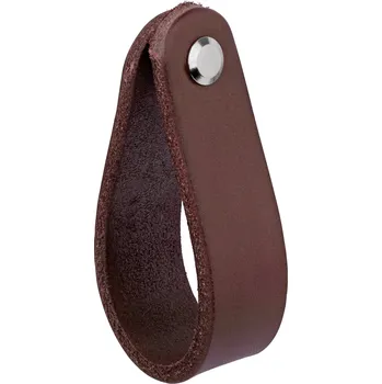 Nábytkové kování Walteco Nábytková knopka Tolga, kožená, tmavě hnědá