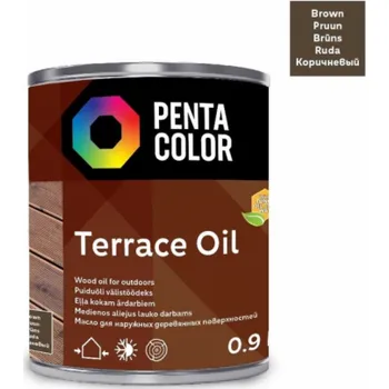 barva a nátěr na dřevo OLEJ NA TERASY S TUNGU "TERASOVÝ OLEJ" (HNĚDÝ; 0,9 l)
