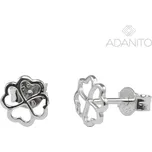 Zlaté náušnice z bílého zlata čtyřlístky