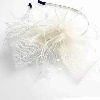 Karnevalový doplněk Fascinátor - společenská čelenka - champagne